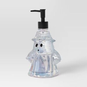 Halloween nwt Ghost Iridescent Glass Soap Pump